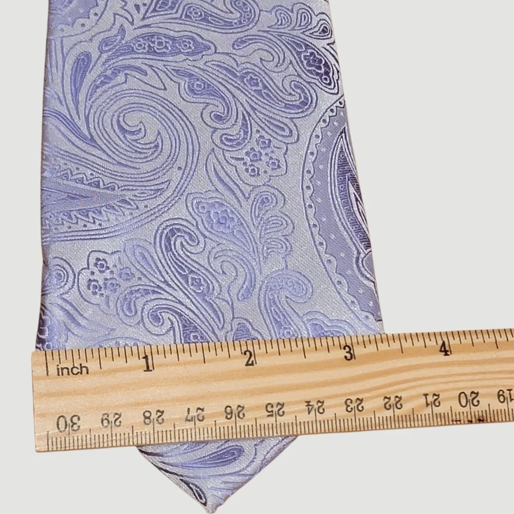 NWT Barry Wang Hand Made 100% Silk Men’s Neck Tie Lavender Paisley Purple T57
